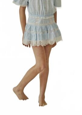 NEW THEME kids luna heart &. lace mini skirt in pastel blue